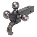 Reese Towpower Tactical 7095620 Tri-Ball Ball Mount with Hook, 10000 lb Weight Capacity, Matte/Pewter 7095620